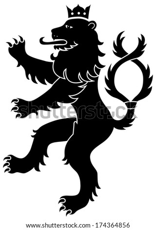 Black Standing Lion Heraldry Tattoo Design Stock Vector 346597586 ...