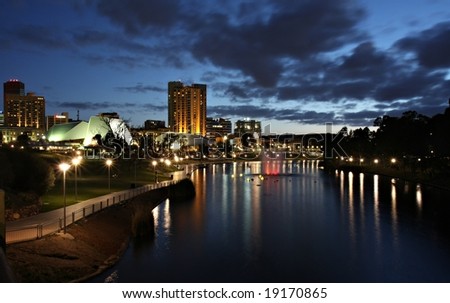 Adelaide Skyline Torrens River By Night Stock Photo 19170865 - Shutterstock