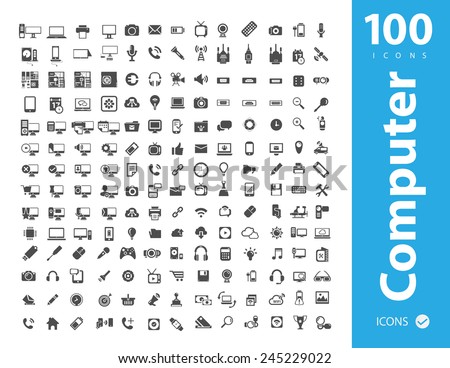 Big set of Coputer ,Coputer accessories, Office , Media icons