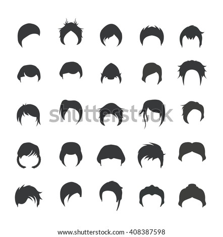 Hair Style Icons Stock Vector 408387598 - Shutterstock