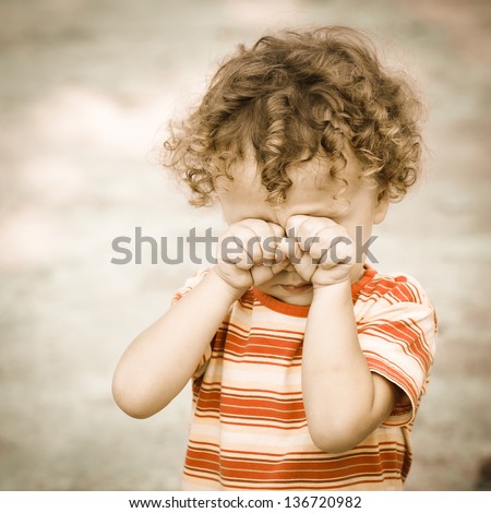 portrait of a crying child