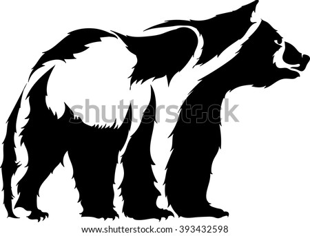 Bear Vector Silhouette Stock Vector 393432598 - Shutterstock