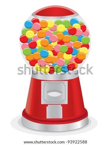 Vector Illustration Isolated Red Gumball Machine Stock Vector 93922588 ...