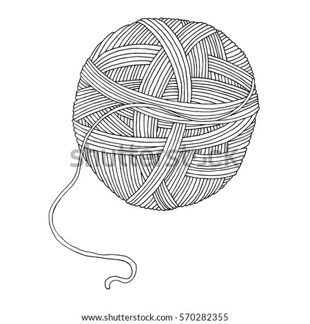 Wool Ball Illustration On Simple White Stock Vector 570282355 ...