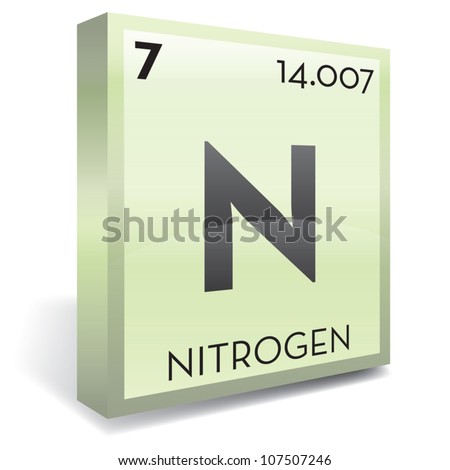 Nitrogen element periodic table - stock vector