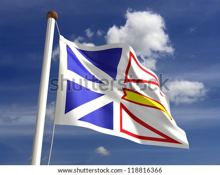 Newfoundland flag Canada (isolated with clipping path) - stock photo