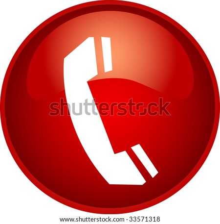 Telephone Phone Icon Button 3d Red Stock Vector 47018920 - Shutterstock