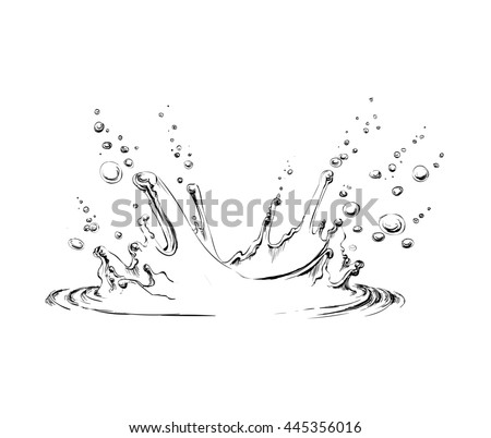 Hand Drawn Watermilk Splash Ripple Isolated Stock Vector 314143814 ...