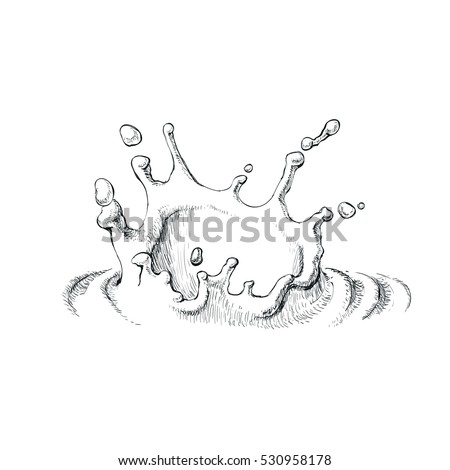 Hand Drawn Water Splash Vector Illustration Stock Vector 530958178 ...