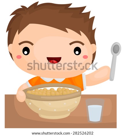 Cartoon Happy Child Porridge Isolated On Stock Vector 71084554 ...