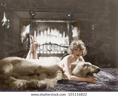 bear skin rug naked woman hot chinese babe pussy and ass naked