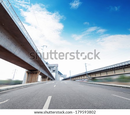 concrete road curve of viaduct in shanghai china outdoor.