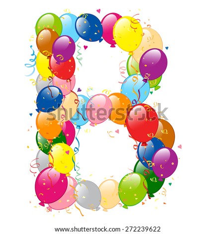 Vector Illustration Decorative Balloons B Letter Stock Vector 272239622 ...