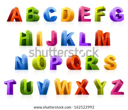 vector letter 3 word Stock Vectors Images, & 3d Images Free Word Royalty