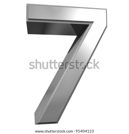 Metallic Number 7 Isolated On White Stock Illustration 95404123 ...