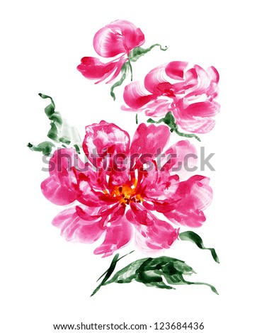 Hibiscus Object Painting Stock Vector 233786596 - Shutterstock