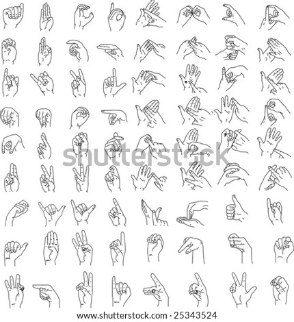 Sign Language Alphabet Stock Vector 25343458 - Shutterstock