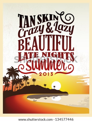 Retro Vintage Summer Poster Design with Typography