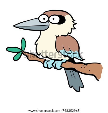 Cute Cartoon Australian Animal Kookaburra Stock Vector 748352965 ...