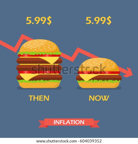 Inflation concept of hamburger. Vector illustration