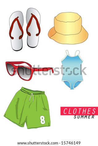 Vector Summer Clothes Stock Vector 15746149 - Shutterstock