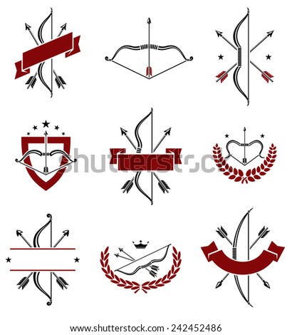 Bow Arrow Set Vector Stock Vector 236443489 - Shutterstock