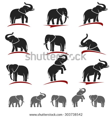 Elephant set. Vector