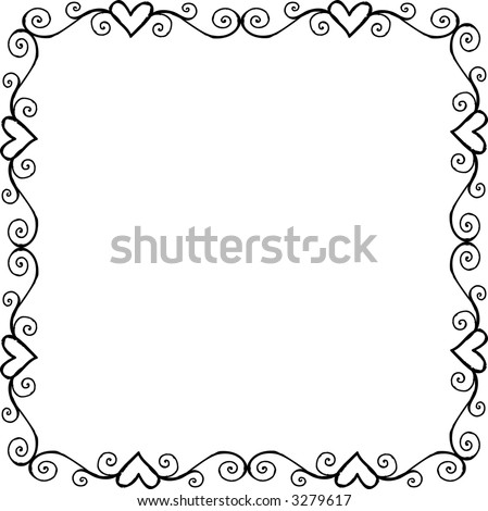 Vector Vines Hearts Border Stock Vector 3279617 - Shutterstock