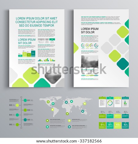 Bluegreen Elements Infographics On White Background Stock Vector ...