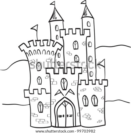 Illustration Fairytale Castle Kingdom Cartoon Style Stock Vektor