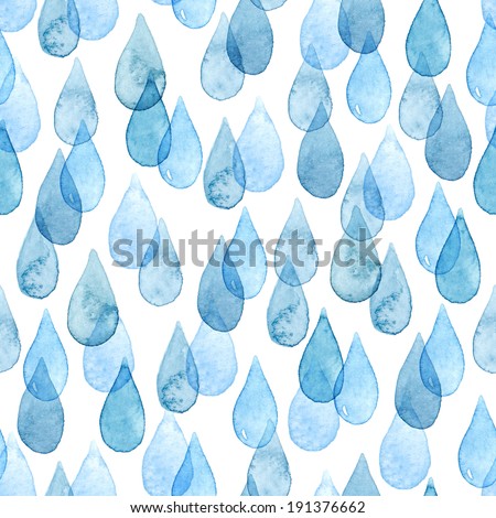 Seamless Watercolor Rainy Pattern Vector Illustration Stock Vector ...