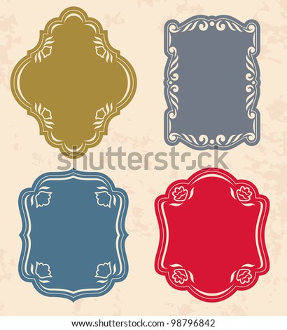 Blank Vintage Labels Stock Vector 61753486 - Shutterstock