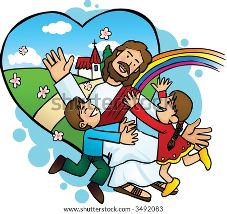 Jesus Love Children Stock Vector 3551269 - Shutterstock