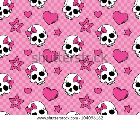 Seamless Hearts Skulls Vector Version Stock Vector 104096162 - Shutterstock