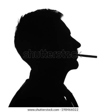 Man Portrait Silhouette Profile Screaming Angry Stock Photo 164821091 ...