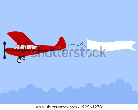 Plane Pulling Banner Flat Design Illustration Stock Vector 192561278 Shutterstock Airplane Banner Template