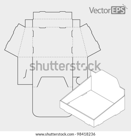 Product Shelf Box Die Cut Template Stock Vector 265386824 - Shutterstock