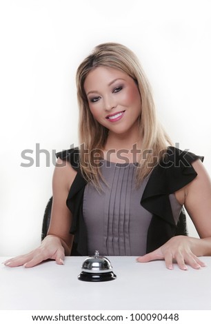 Mams Hand Pointing Young Woman Working Stock Photo Royalty Free