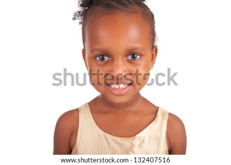 Little Black Girl On White Background Stock Photo 99262190 - Shutterstock