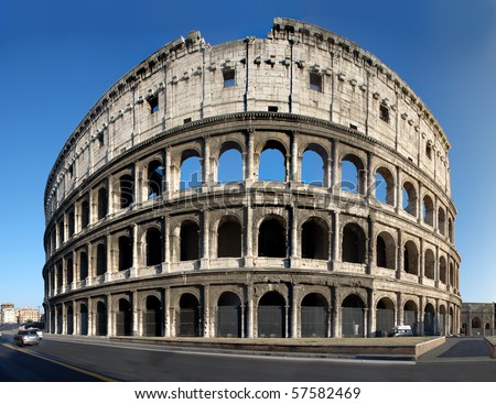 The Colosseum, the world famous landmark in Rome, Italy - stock photo