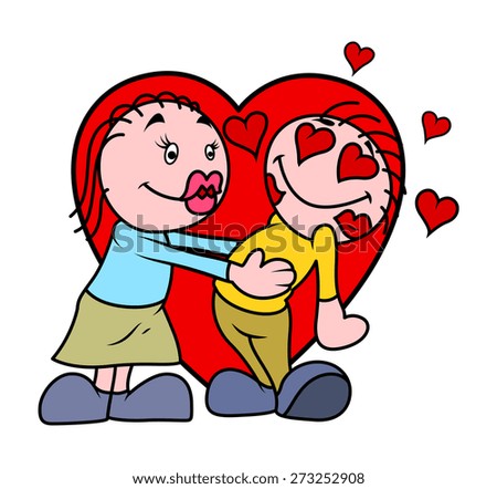 Funny Cartoon Couple Stock Vector 273252908 - Shutterstock