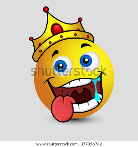 Drooling King Emoji Smiley Emoticon Stock Vector 377356762 - Shutterstock