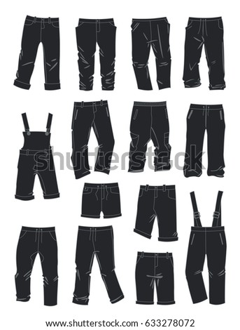 Set Silhouettes Different Types Womens Pants Stock Vector 174400817 ...