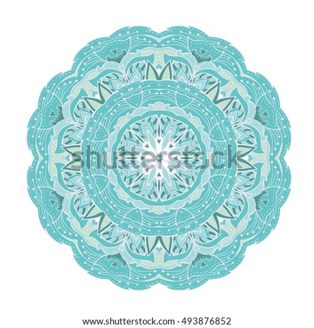 Indian Ornament Kaleidoscopic Floral Pattern Mandala Stock Vector ...