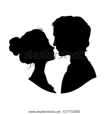 Silhouettes Loving Couple Black Against White Stock Vector Silhouettes Loving Couple Black Against White Stock Vector
