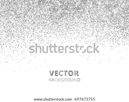 Falling Glitter Confetti Vector Silver Dust Stock 697673755