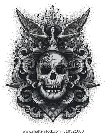 In The Arms Of An Angel Download Skull Vector