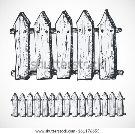 Wood Fence Drawing Wood Fence Drawing