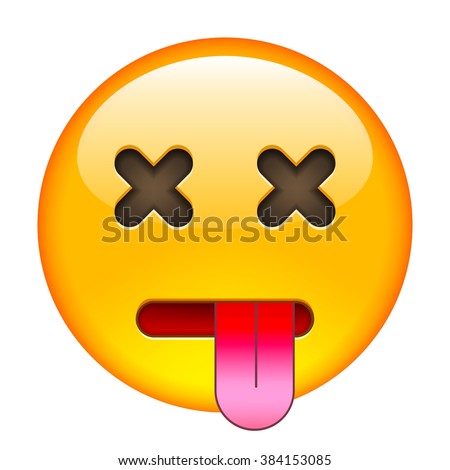 Dead Emoticon Smile Icon Isolated Vector Stock Vector 384153085 ...