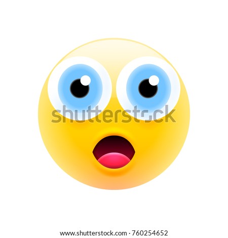 Emoji Surprised Emoticon Isolated Stock Illustration 474805369 